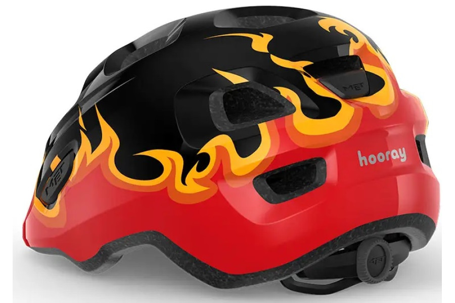 Детский шлем MET Hooray CE Black Flames Glossy