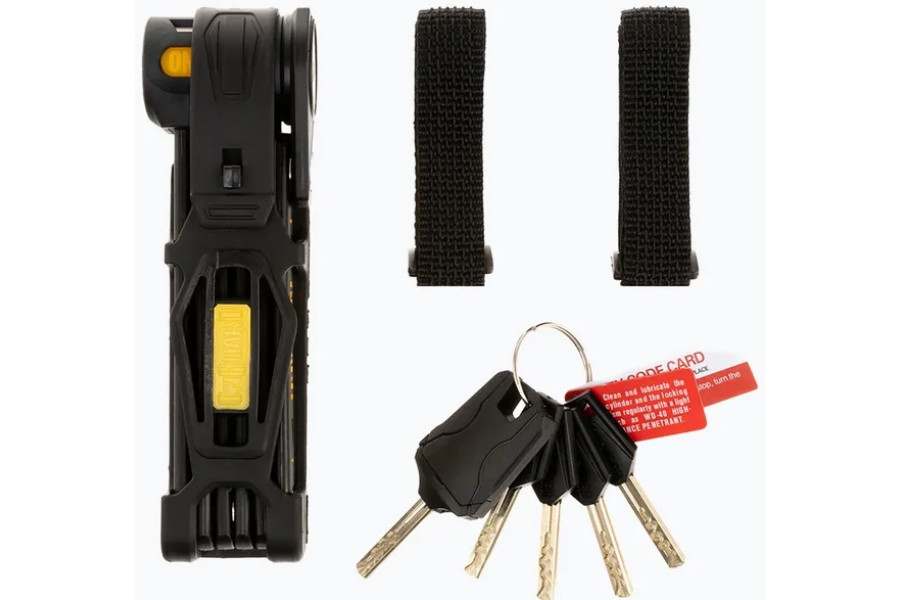 Замок складаний Onguard K9 Heavy Duty Combo, 79см, 4 ключі, 1 з підсвічуванням, тримач на раму