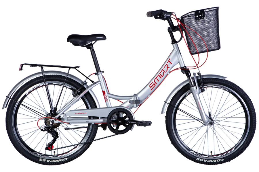 Складной велосипед Formula Smart 24 с корзиной (Скоростной)