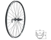 Колесо заднє KLS Draft 26" чорний Vbr 32H касета 8-10 шв