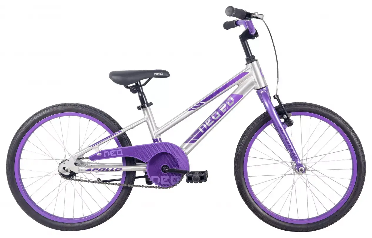 Дитячий велосипед Apollo NEO 20 Brushed Alloy / Lavender / Purple